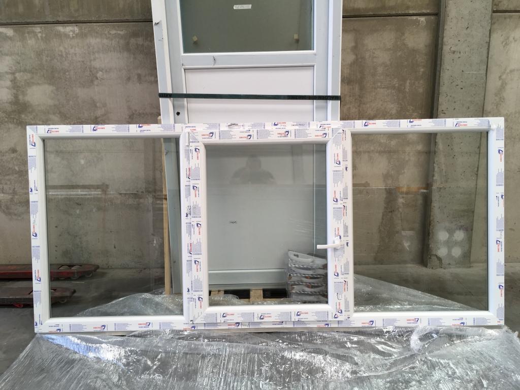 Kunststof kozijn v-dk-v 250 x 110 cm wit RAL 9016, Doe-het-zelf en Verbouw, Kozijnen en Schuifpuien, Niet ingevuld, Kunststof