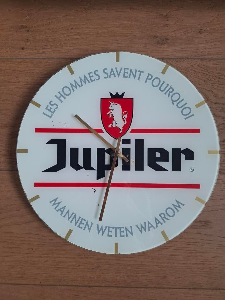 Jupiler klok vintage.  Mancave.  Café., Ophalen of Verzenden, Gebruikt, Reclamebord, Plaat of Schild, Jupiler