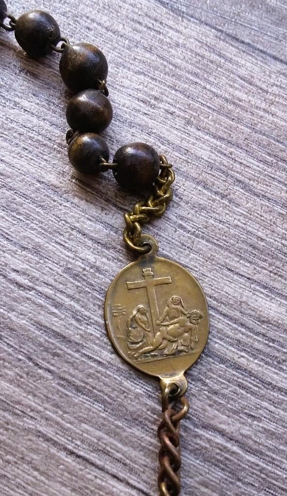 Omstreeks 1850 Bidsnoer Kruisweg Statie Rozenkrans Scapulier, Ophalen of Verzenden, Gebruikt, Sieraad, Christendom | Katholiek