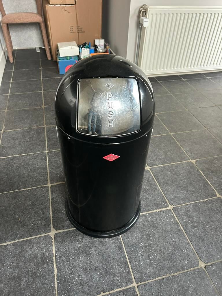 Wesco push prullenbak- zwart - mooi en nog prima, Huis en Inrichting, Woonaccessoires | Prullenbakken, Ophalen, 40 liter of meer