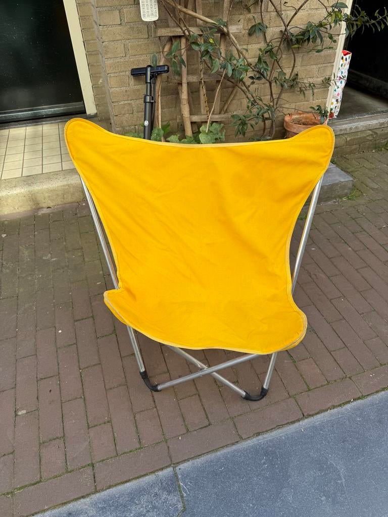 Originele Lafuma campingstoel - Geel vlinderstoel, Caravans en Kamperen, Ophalen of Verzenden, Gebruikt, Campingstoel