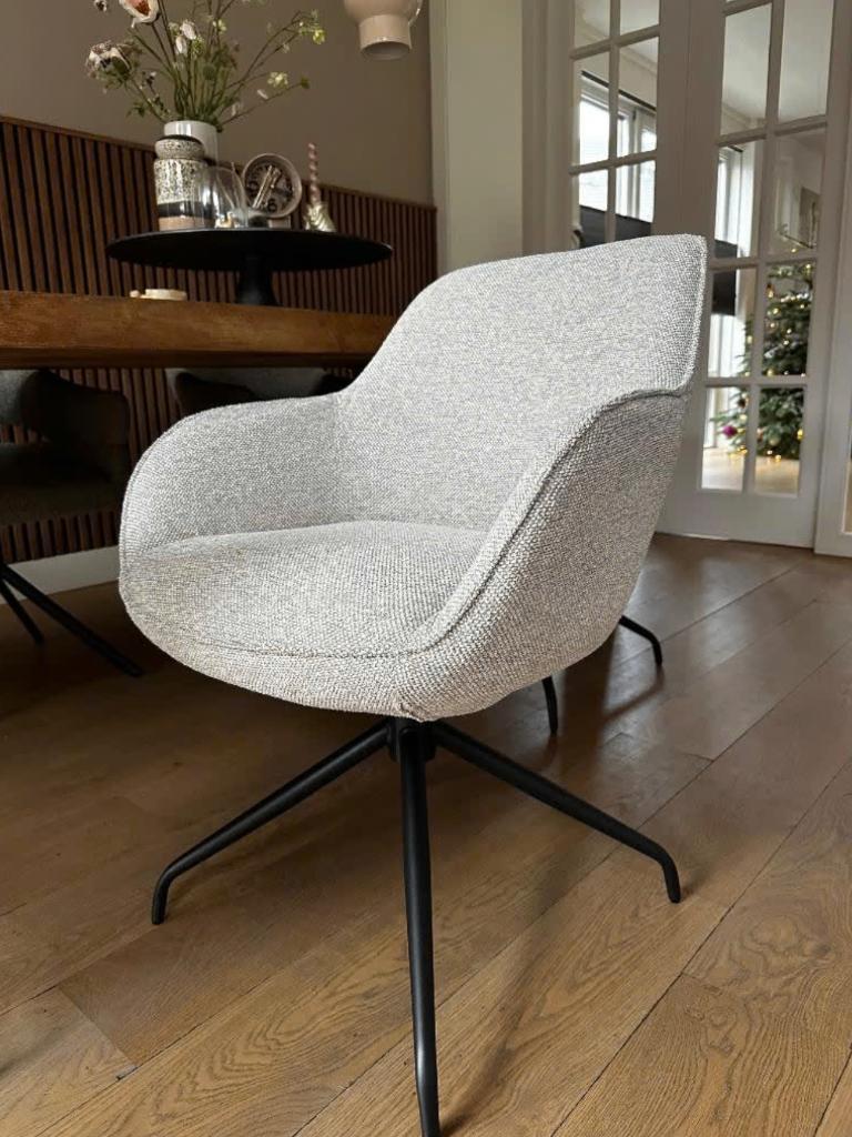 4 draaibare stoelen - eetkamerstoel ecru - stoel champagne, Huis en Inrichting, Stoelen, Overige kleuren, Ophalen of Verzenden