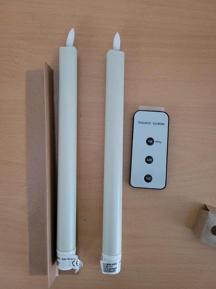 Set van 2 Flickerling Flame kaarsen met afstandsbediening, Huis en Inrichting, Woonaccessoires | Kandelaars en Kaarsen, Zo goed als nieuw