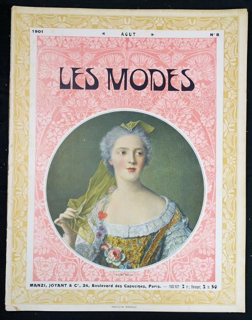 [Mode] Les Modes 1901 Aout No. 8 - Belle Epoque Helleu, Antiek en Kunst, Antiek | Boeken en Bijbels, Ophalen of Verzenden