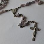 Rozenkransje lila glas kraaltjes religie, Verzenden, Zo goed als nieuw, Paars, Overige materialen