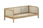Olive kajuitbed rotan - 90x200 - Massief eiken, Kinderen en Baby's, Kinderkamer | Bedden, Niet ingevuld, Niet ingevuld, Niet ingevuld