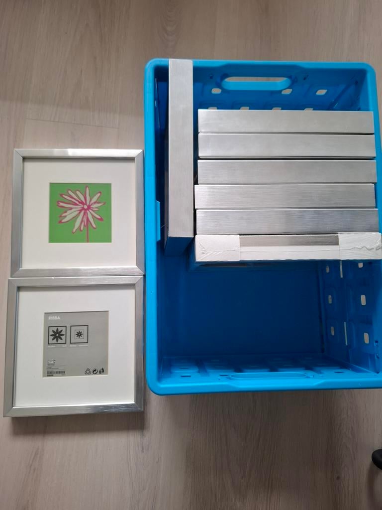Ikea Ribba fotolijsten 9stuks zilverkleur, Minder dan 50 cm, Ophalen of Verzenden, Zo goed als nieuw, Minder dan 50 cm