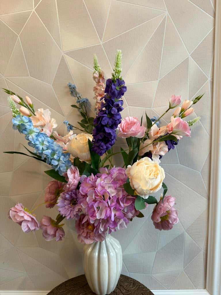 Luxe boeket kunstbloemen, Ophalen of Verzenden, Zo goed als nieuw