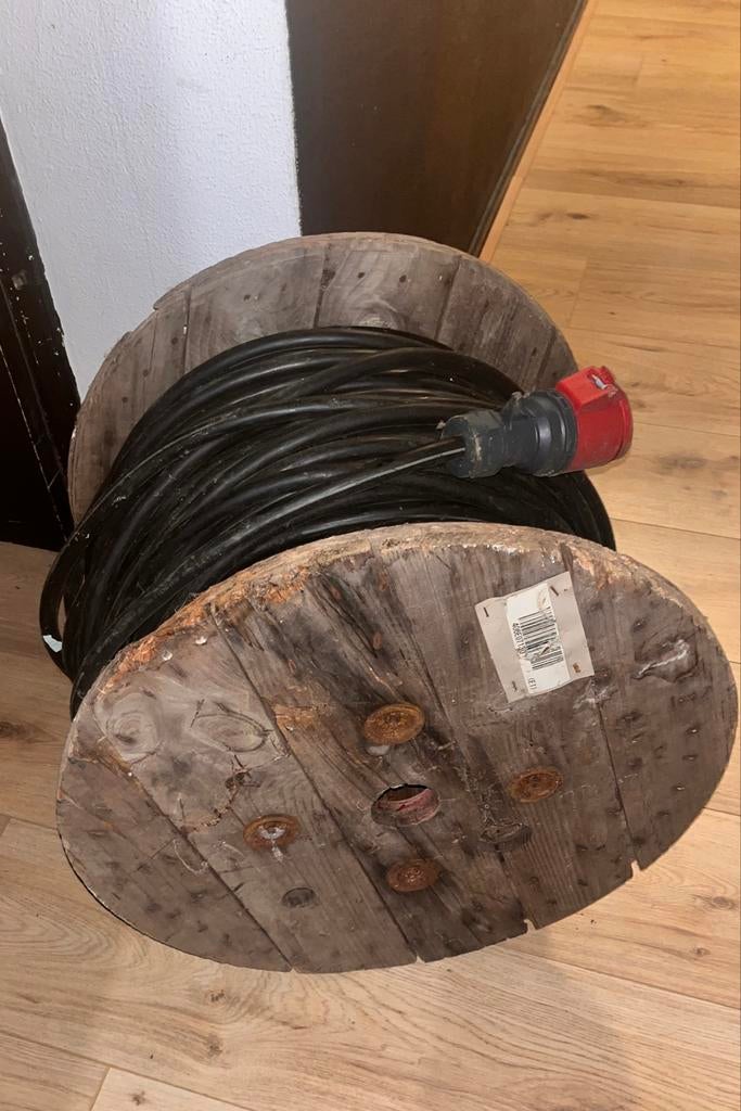 Stroomkabel 32 Ampere 5-polig CEE 100 meter, Ophalen, Gebruikt, Kabel of Snoer