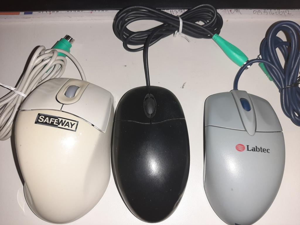 3x PS2 Muizen - Safeway & Labtec, Computers en Software, Vintage Computers, Ophalen of Verzenden