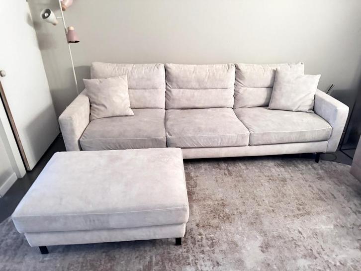 Prachtige Enzo Luca Ombre 3,5-zitsbank & hocker, Huis en Inrichting, Banken | Bankstellen, Zo goed als nieuw, Rechte bank, Vierpersoons of meer