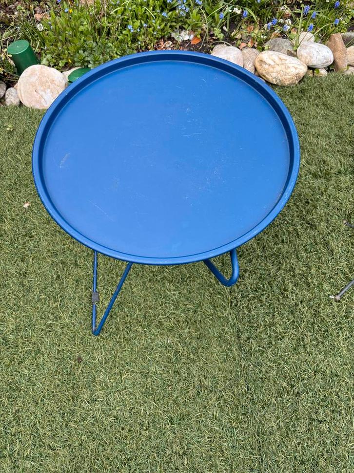 Inklapbaar tuintafeltje - ideaal voor kleine tuin/balkon, Tuin en Terras, Tuintafels, Gebruikt, Rond, Metaal, Ophalen