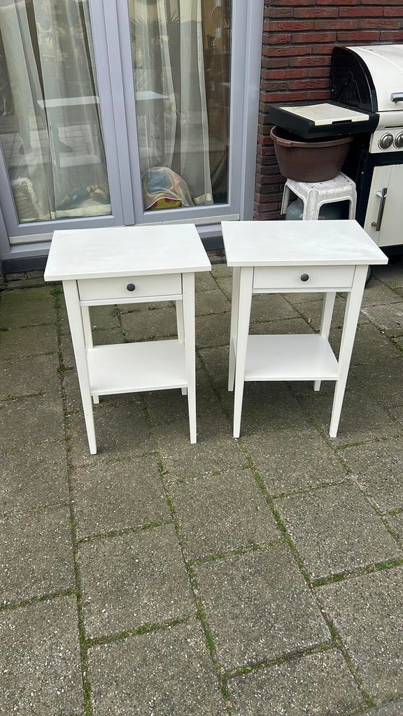 Nachtkastjes Hemnes Ikea wit set 2 stuks, Ophalen, Zo goed als nieuw, Minder dan 45 cm