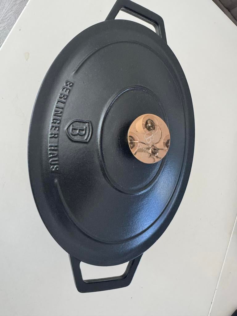 Berlinger Haus Gietijzeren Braadpan Ovaal 30 cm, Gietijzer, Nieuw, Ophalen of Verzenden, Keramische plaat