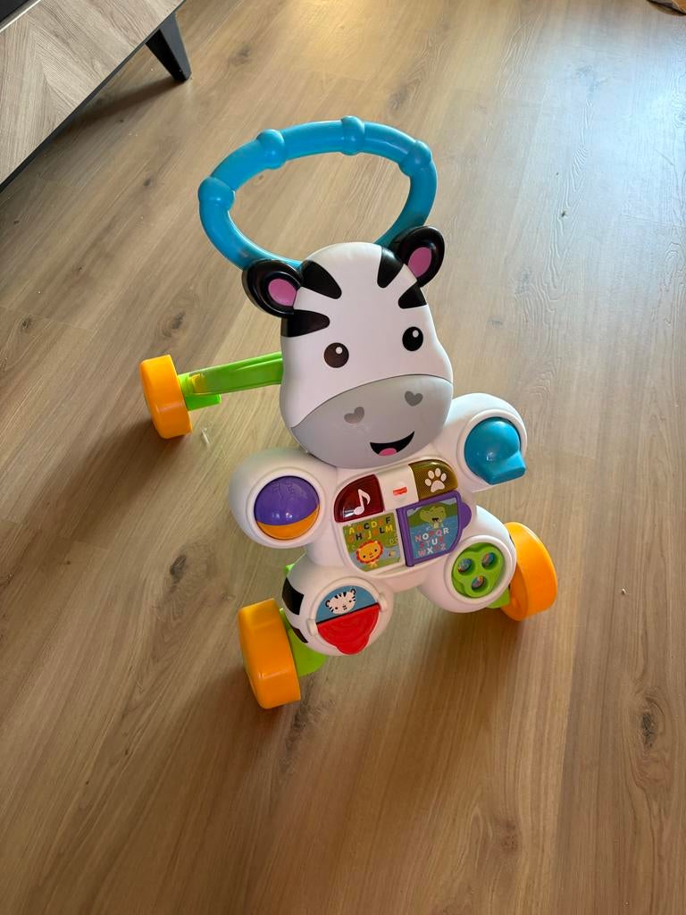 Fisher-Price zebra looptrainer, Ophalen of Verzenden, Zo goed als nieuw, Duw- of Trekspeelgoed, Met licht