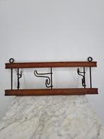Vintage Wandkapstok | Hout & Metaal | 35 x 15 x 12 cm, Wandkapstok, Gebruikt, Onbekend, Ophalen of Verzenden