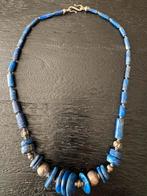 Vintage Lapis Lazuli Ketting met Zilveren Details, Lapis, Steen of Mineraal, Met edelsteen, Gebruikt
