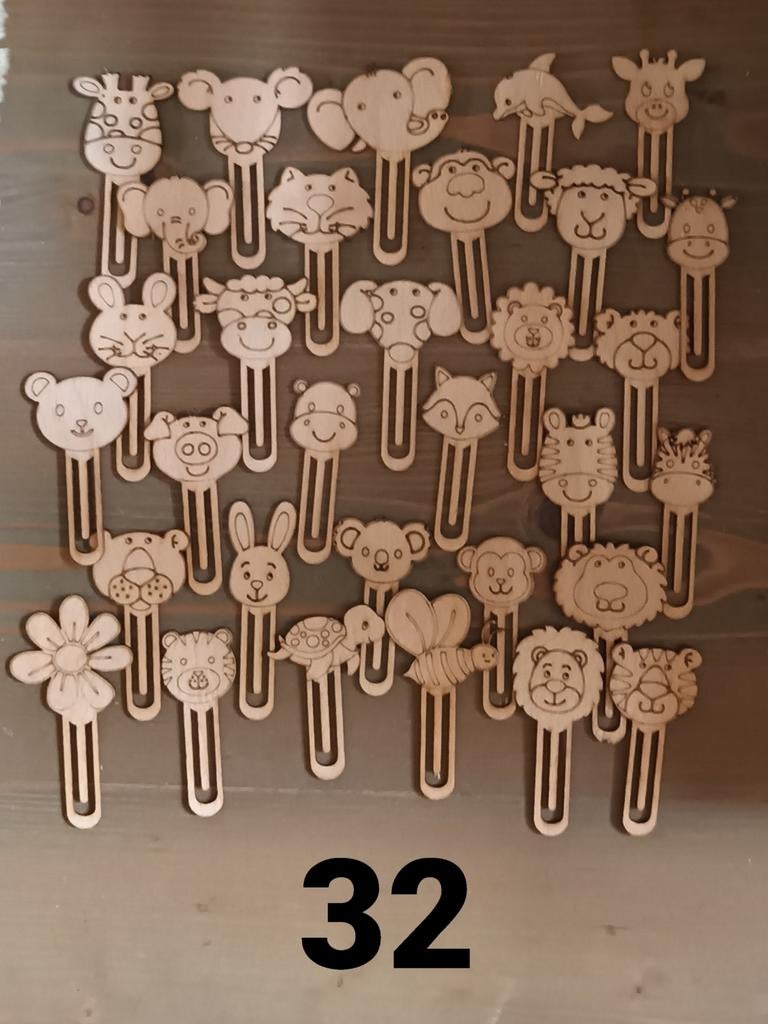 Houten paperclips 32 verschillende, Ophalen of Verzenden, Nieuw, Overige thema's, Pons of Mal
