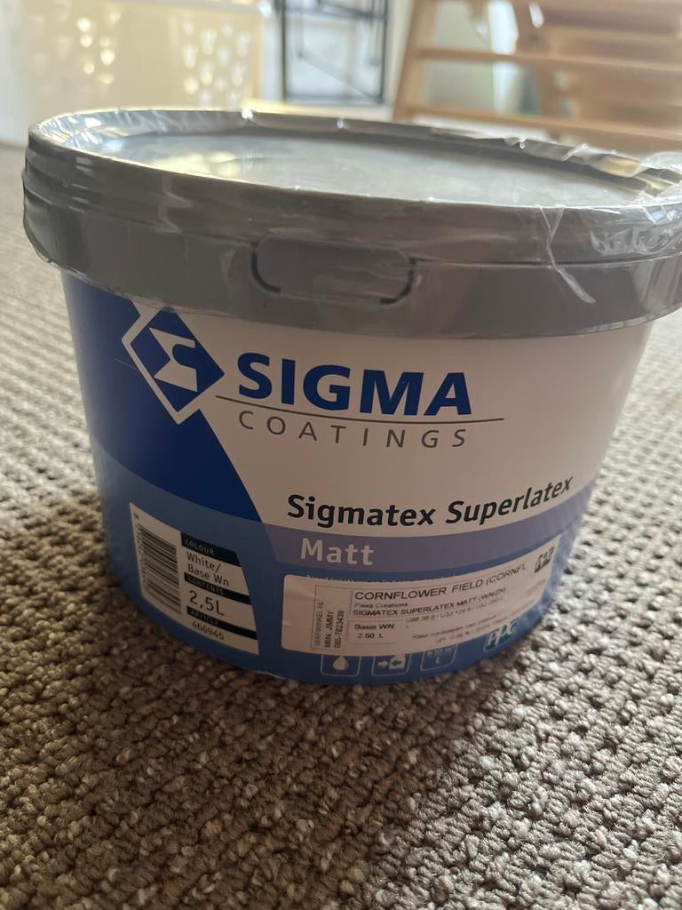 Sigma Sigmatex Superlatex Matt Cornflower Field 2.5L, Ophalen, Blauw, Nieuw, Verf