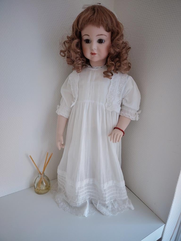 Antieke Pop met doopjurk uit 1921, Ophalen of Verzenden