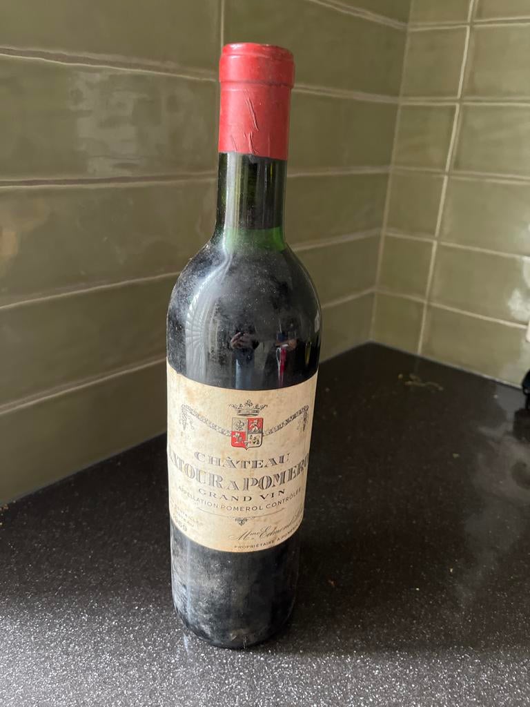 Château Latour à Pomerol Grand Vin 1969, Verzamelen, Ophalen, Gebruikt, Frankrijk, Rode wijn