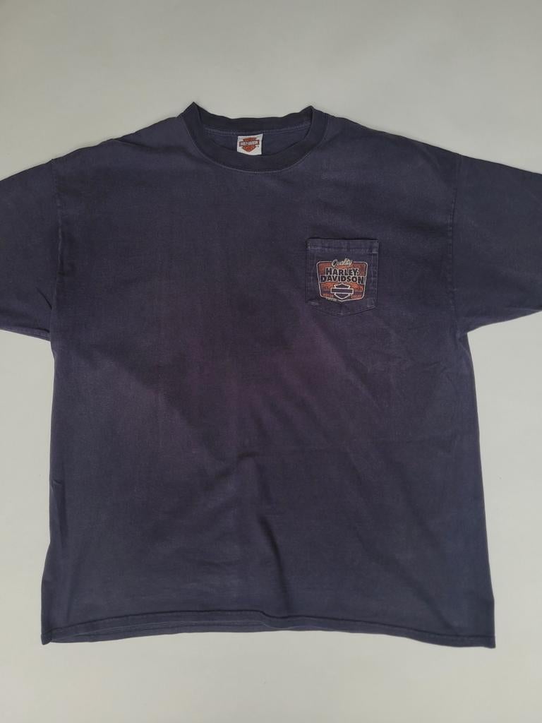 Vintage Harley Davidson T-shirt met patch - Maat 4XL, Kleding | Heren, T-shirts, Zwart, Overige maten, Ophalen of Verzenden, Harley Davidson