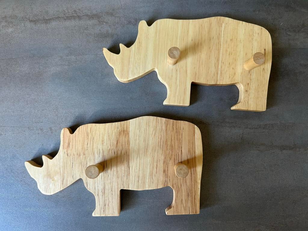 H&M home wandhaken neushoorn 2 stuks, Kinderen en Baby's, Kinderkamer | Inrichting en Decoratie, Ophalen, Zo goed als nieuw