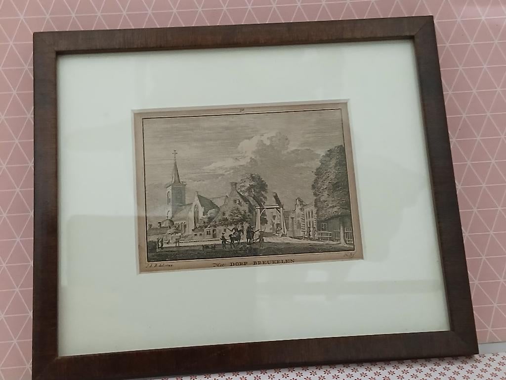 Antieke Litho? Zeefdruk Het Dorp Breukelen, Ophalen of Verzenden