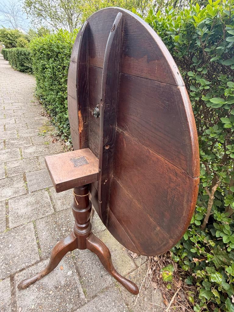 Antieke Engelse Tilt Top Tafel - 18e Eeuw Eikenhout, Antiek en Kunst, Antiek | Meubels | Tafels, Ophalen