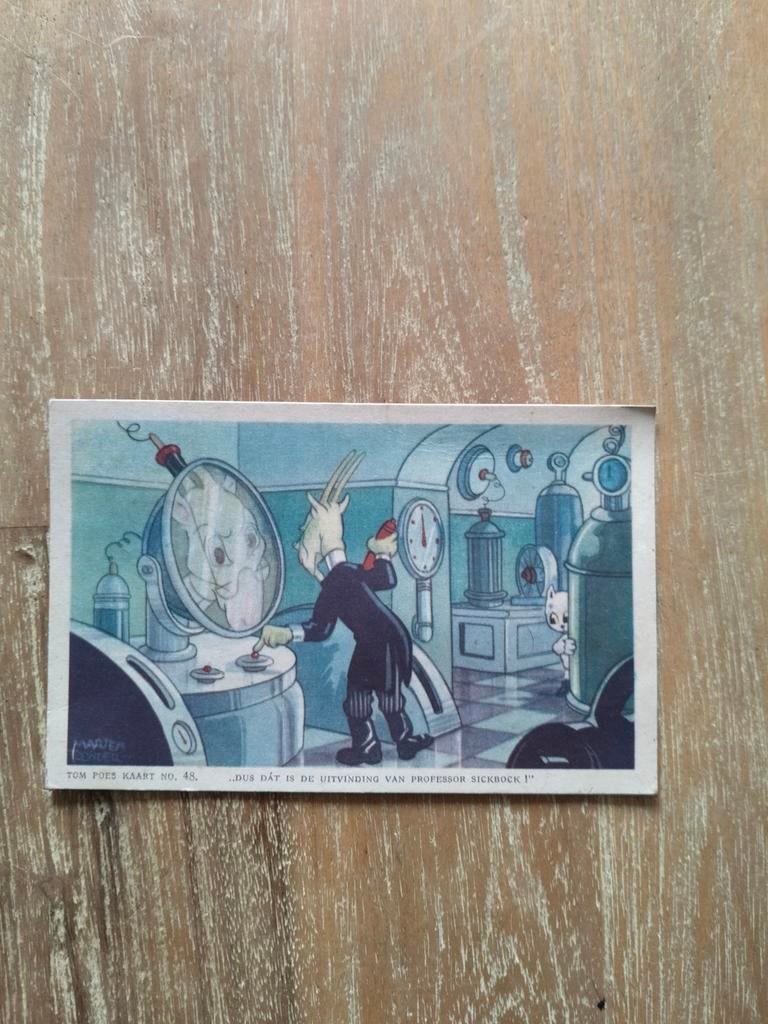 Tom Poes kaart no 48 uit 1943 in een gelopen staat, Verzamelen, Ansichtkaarten | Themakaarten, Verzenden, 1940 tot 1960, Kinderen