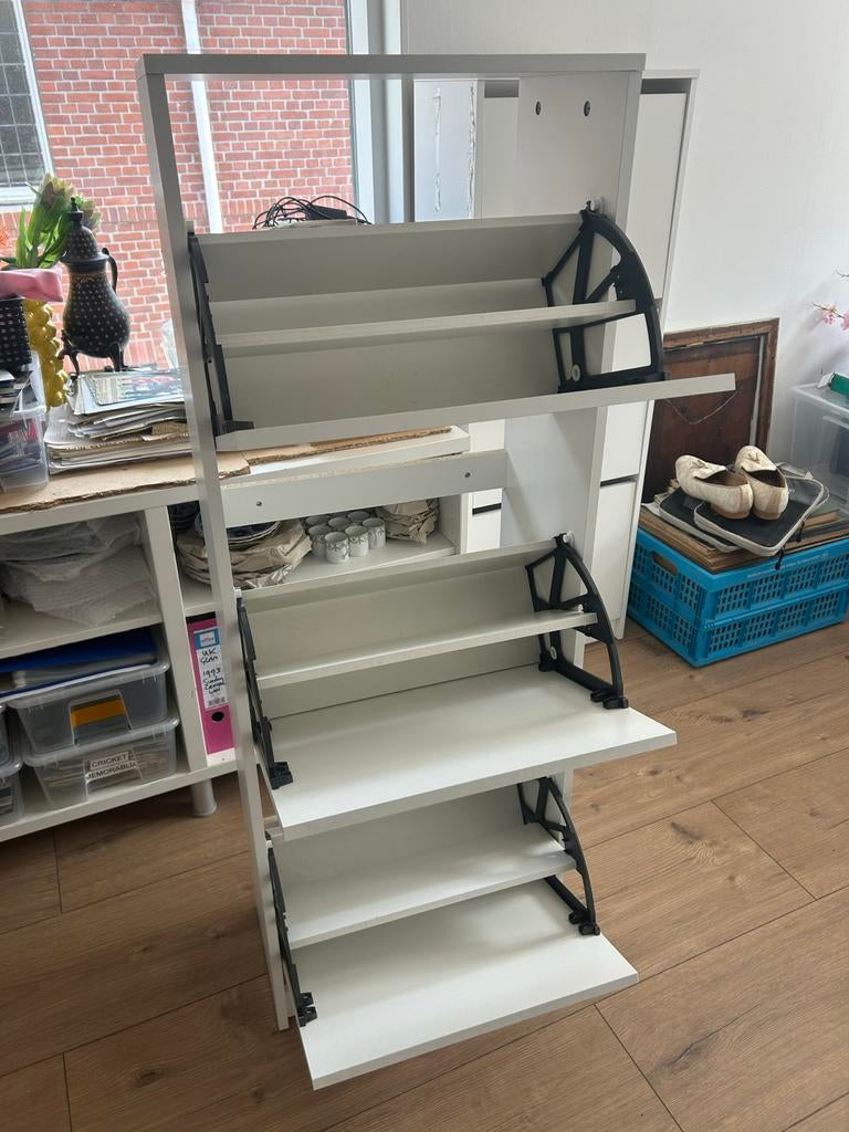 2x IKEA Bissa schoenenkast wit, Huis en Inrichting, Kasten | Schoenenkasten, Ophalen, Gebruikt