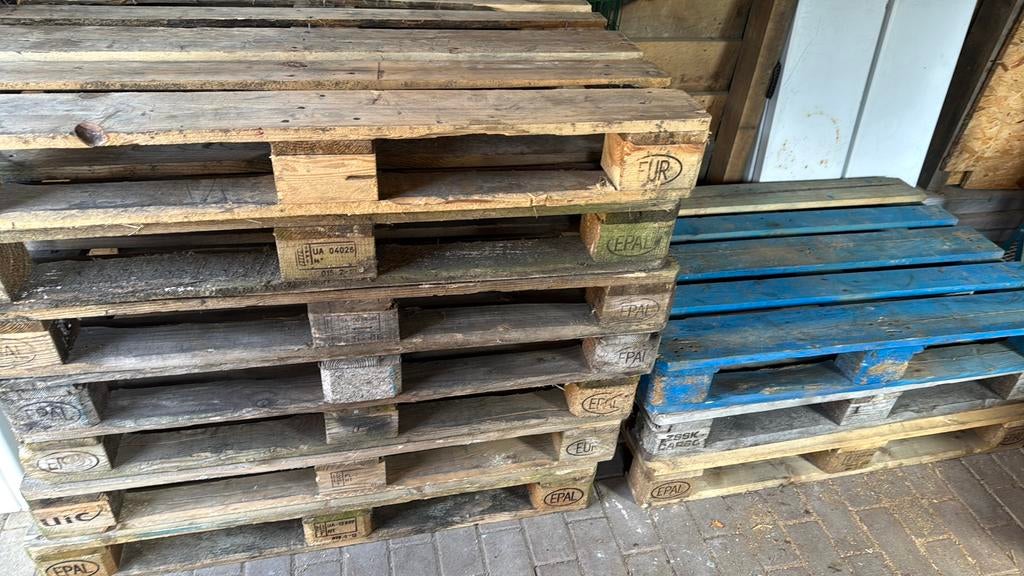 10 euro pallets in 1 koop, Doe-het-zelf en Verbouw, Hout en Planken, Ophalen, Zo goed als nieuw, Pallet, Minder dan 200 cm