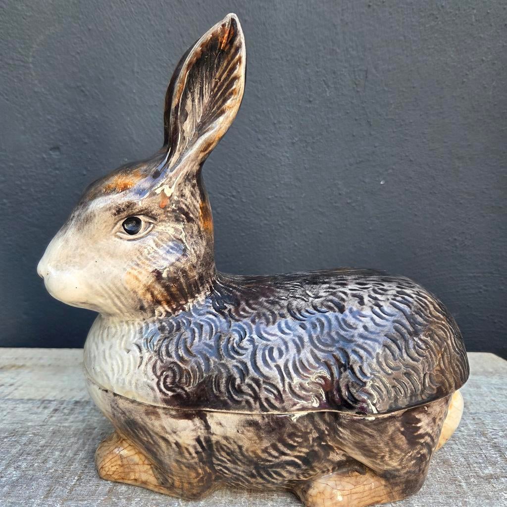 Michel Caugant terrine haas brocante, Ophalen of Verzenden