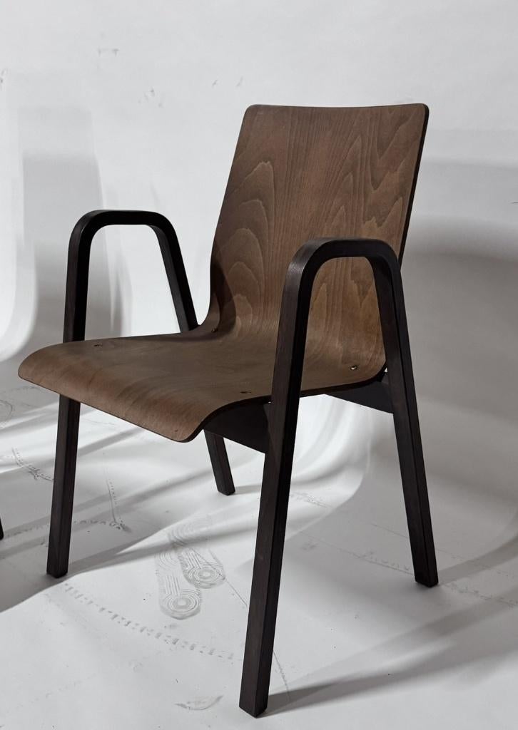 Vintage plywood stoel 8 stuks, Ophalen, Gebruikt