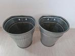 2 zinken bloempotten om op te hangen, Tuin en Terras, Ophalen, Gebruikt, Minder dan 30 cm, Minder dan 60 cm