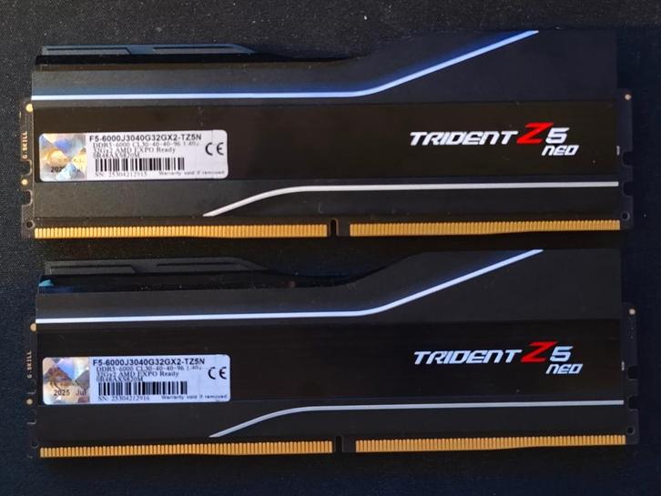 G.Skill Trident Z5 Neo 64GB DDR5 6000MHz CL30, Computers en Software, RAM geheugen, Zo goed als nieuw, Desktop, 64 GB, DDR5, Ophalen of Verzenden