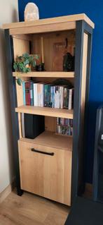 Boekenkast massief eiken Santos van Goossens, Ophalen, Met deur(en), Eikenhout, 50 tot 100 cm