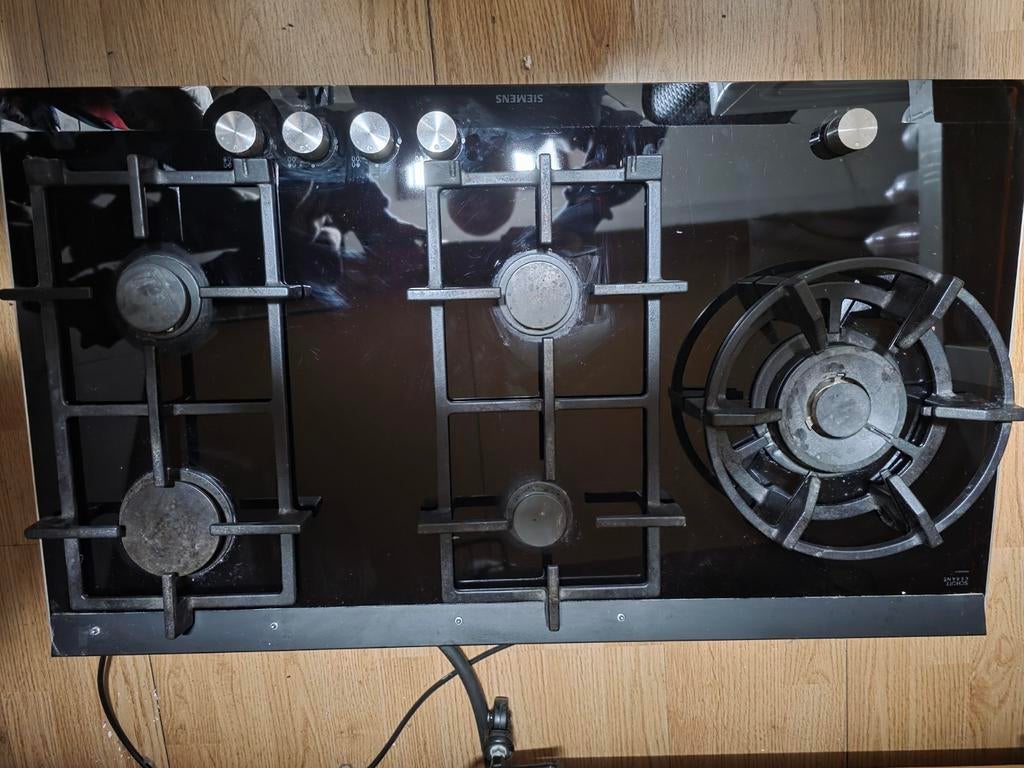 Siemens 5-pits gaskookplaat (90 cm) – luxe uitvoering., Witgoed en Apparatuur, Kookplaten, Inbouw, Gas, 5 kookzones of meer, Ophalen