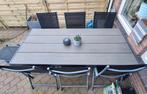Tuintafel met 6 verstelbare stoelen, Ophalen, Gebruikt, 6 zitplaatsen, Aluminium