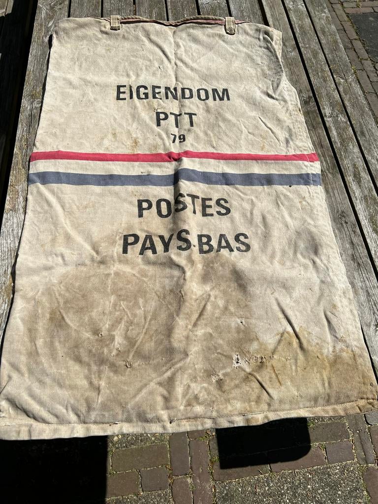Originele PTT postzak - Vintage Postes Pays Bas, Ophalen, Gebruikt, Gebruiksvoorwerp