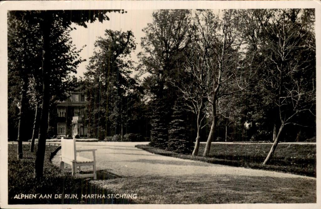 Alphen aan de Rijn - Martha-Stichting - Park, Verzamelen, Ophalen of Verzenden, 1940 tot 1960, Gelopen, Zuid-Holland