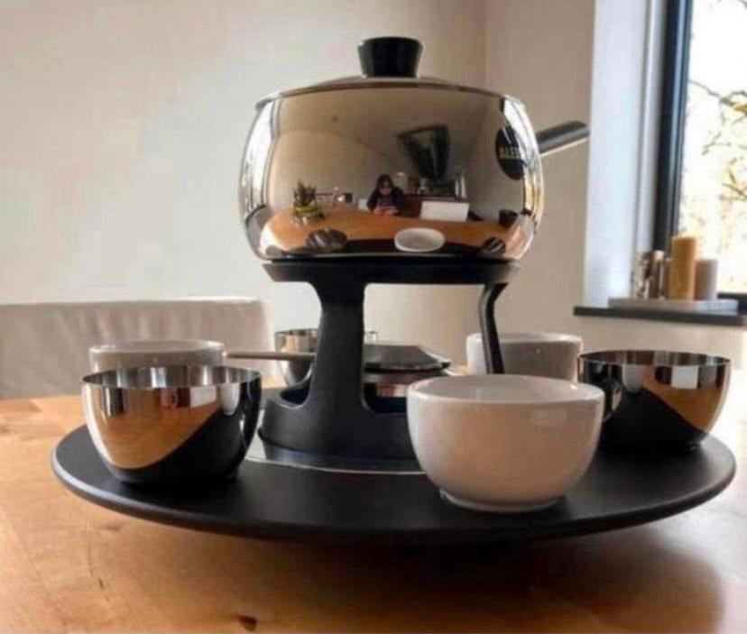 Fondueset kaasfondue en vleesfondue Alessi ZGAN, Overige materialen, Overige typen, Ophalen of Verzenden, Zo goed als nieuw