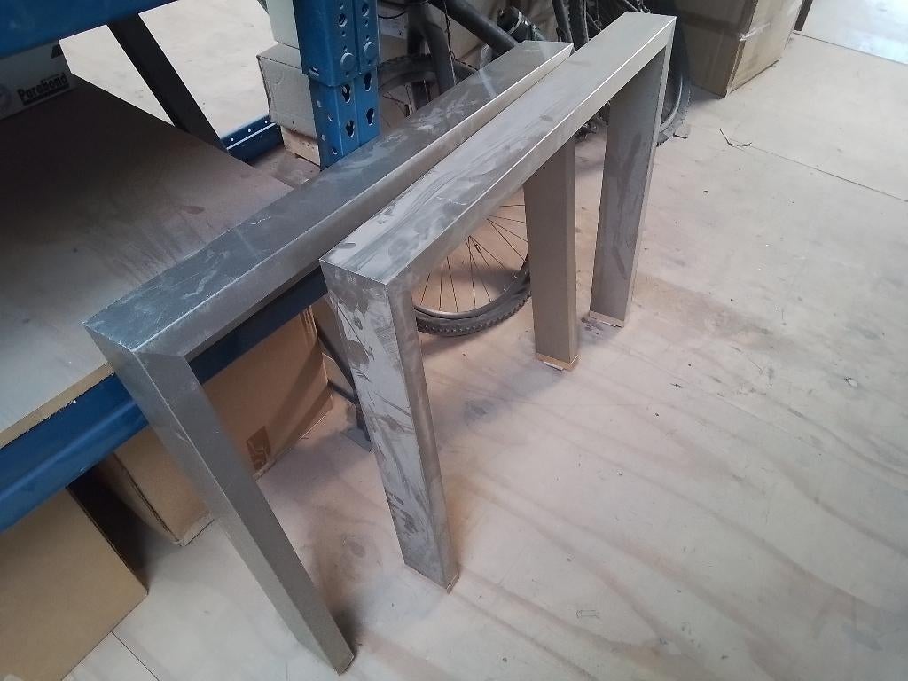 Rvs tafel onderstel, Huis en Inrichting, Tafels | Eettafels, Ophalen, Gebruikt, 50 tot 100 cm, Metaal