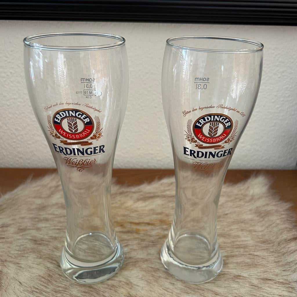 Nieuw 2 Erdinger Weizen bier glazen bierglas voor SPOTPRIJS!, Ophalen of Verzenden, Nieuw, Glas of Glazen, Overige merken