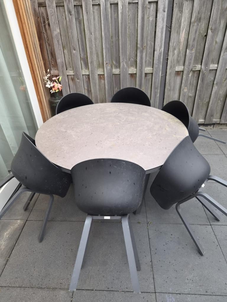 Life Outdoor tuinset met ronde tafel en 6 stoelen, Ophalen of Verzenden, Gebruikt