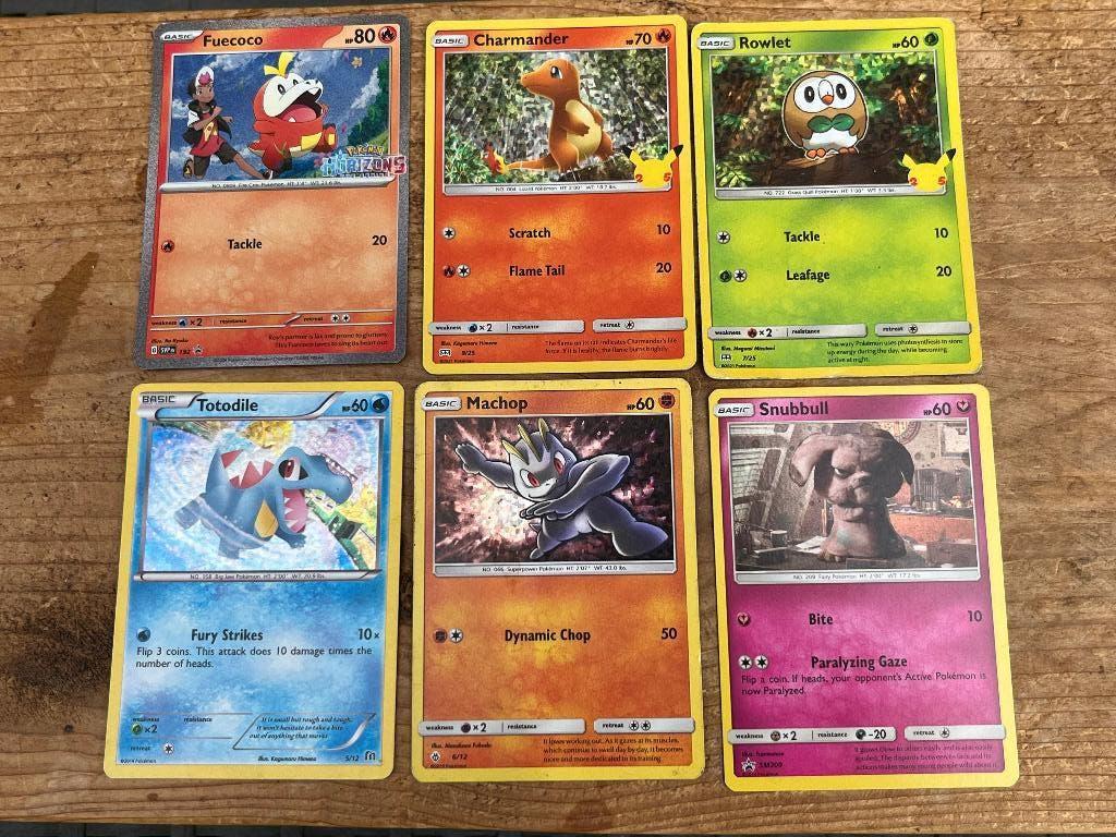 Pokemon 6 promo kaarten, Ophalen of Verzenden, Gebruikt, Meerdere kaarten, Foil