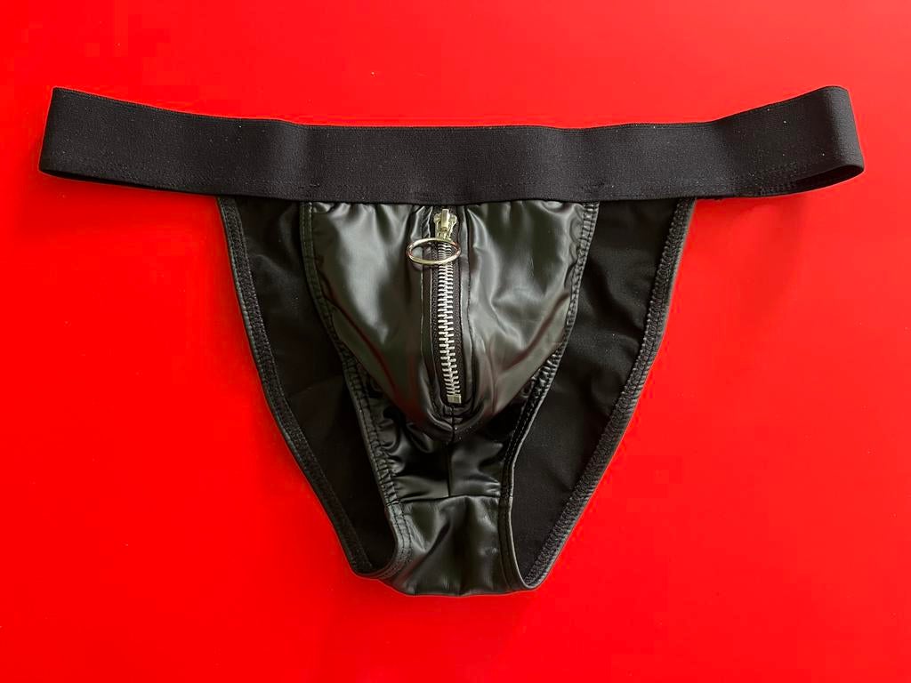 Heren tanga / wetlook met rits / mt XL, Verzenden, Slip