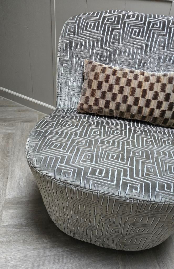Mega toffe fauteuil stoel in luxe Zinc Textile meubelstof, Ophalen, Keijser en co, 75 tot 100 cm, Zo goed als nieuw