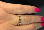 Gouden Vintage ring edelsteen smaragd en diamant. 2026/123, ., Ophalen of Verzenden, Zo goed als nieuw, Met edelsteen