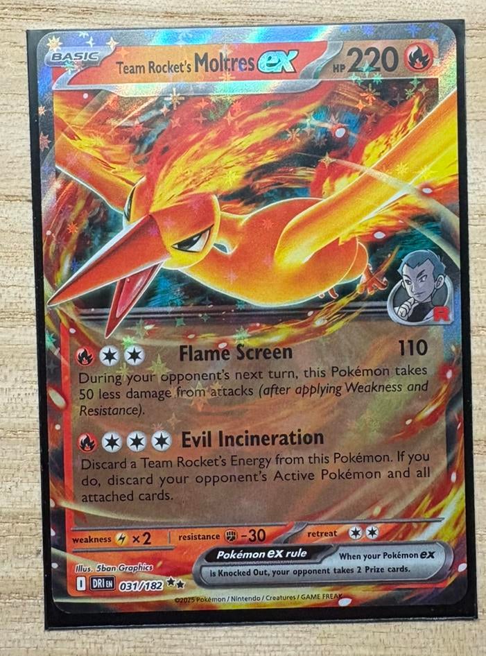 Team Rocket’s Moltres ex - 031/182 - Destined Rivals, Ophalen of Verzenden, Zo goed als nieuw
